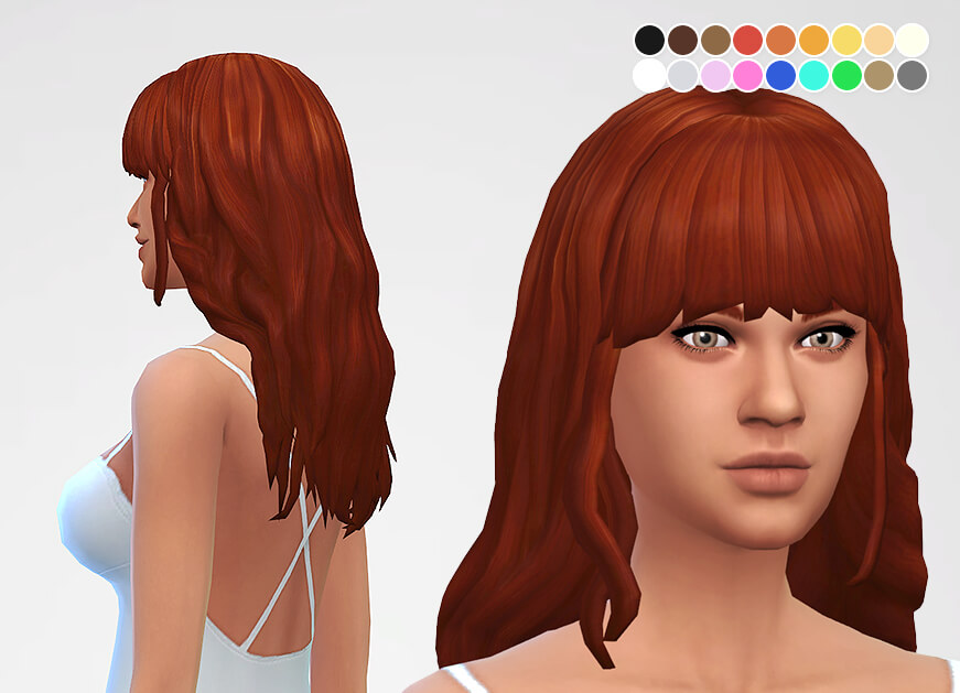 Sims 4 Long Blue Hair CC - wide 3