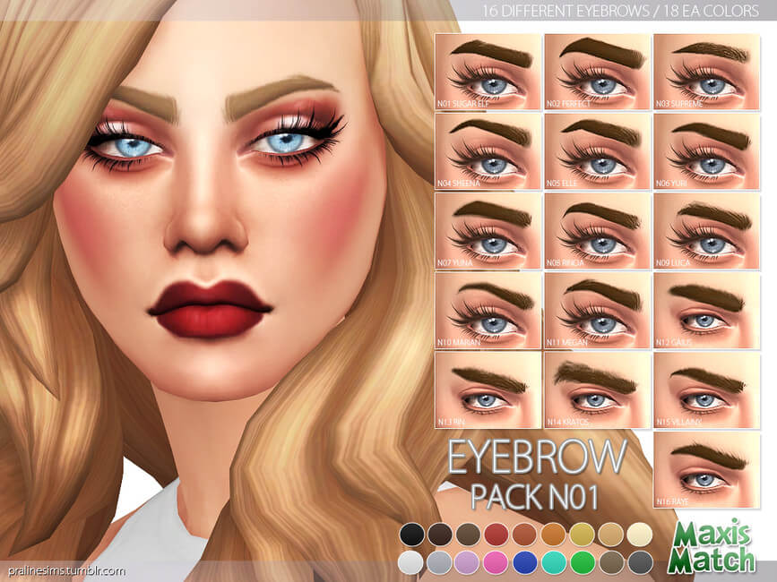 sims 4 slit eyebrows maxis match