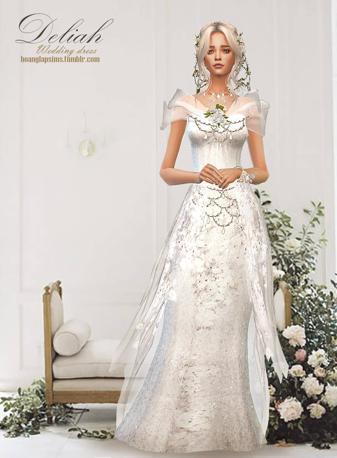 Pin On Sims 4 Cc Diva A Long Gown With Fur In 20 Swatches Joliebean ...