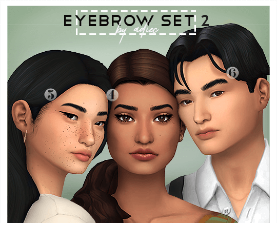eyebrows set sims 4 maxis match