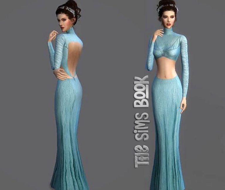 Sims 4 Padme Amidala Blue Homecoming Dress - The Sims Book