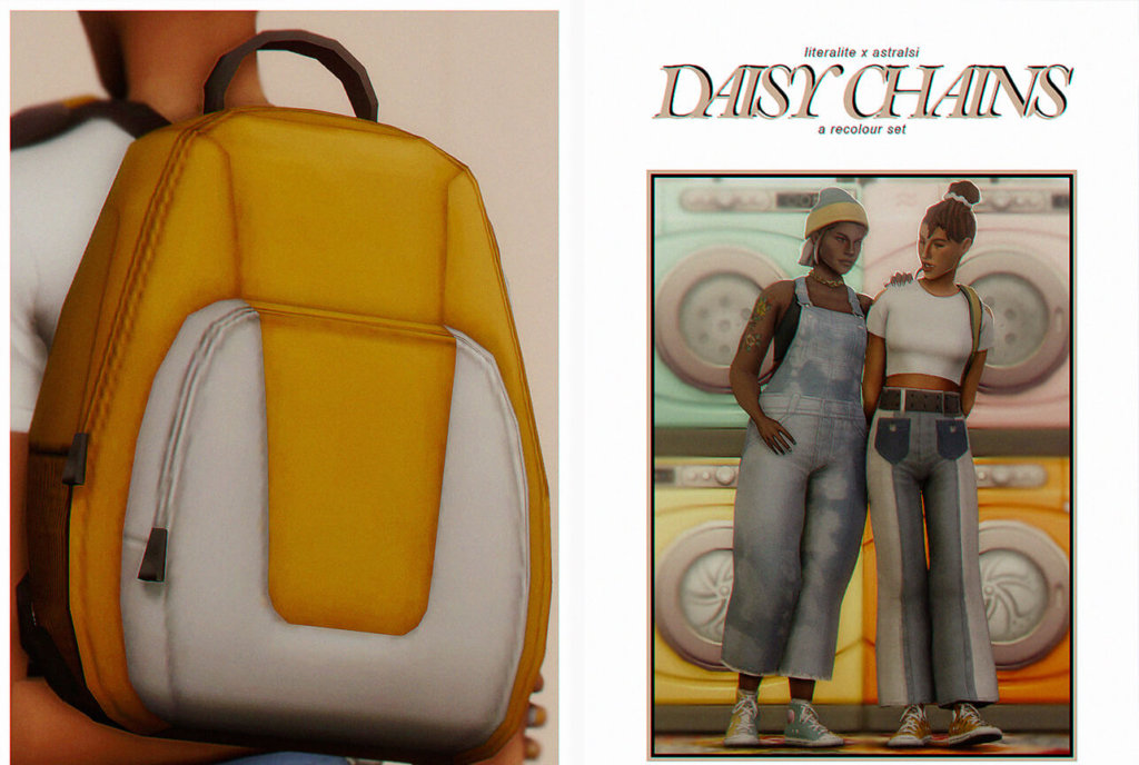 Sims 4 a recolour jeans - dungarees - backpack - The Sims Book