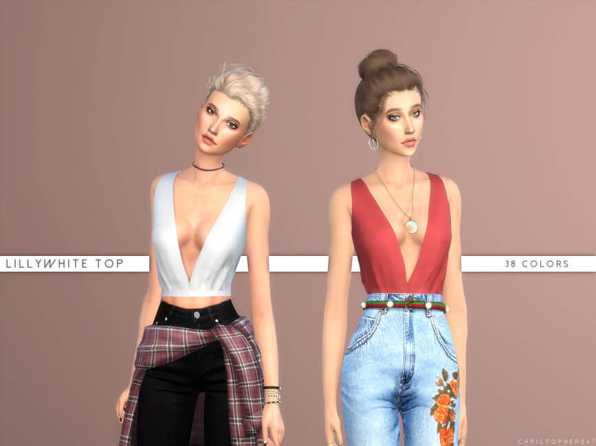 Sims 4 Lillywhite Top | The Sims Book
