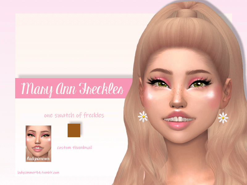Sims 4 Make up Mary Ann Freckles | The Sims Book