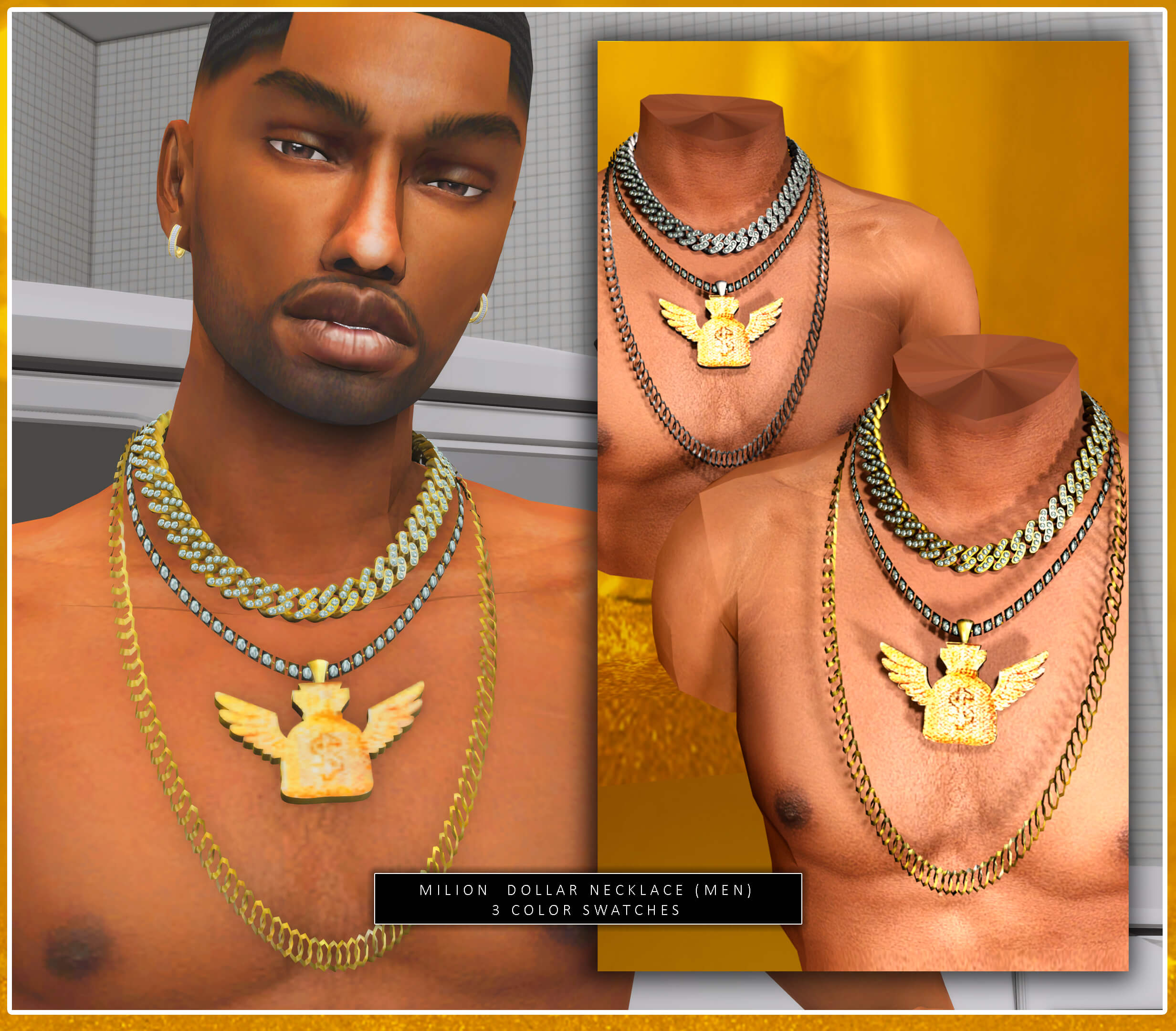 The Sims Book | Sims 4 MILLION DOLLAR NECKLACE (MEN)