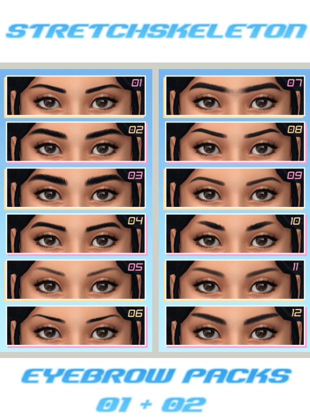 sims 4 eyebrows pack maxis match