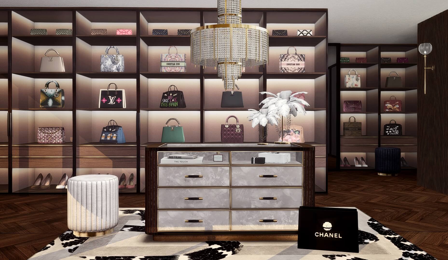 Sims 4 Luxury walk in closet.
