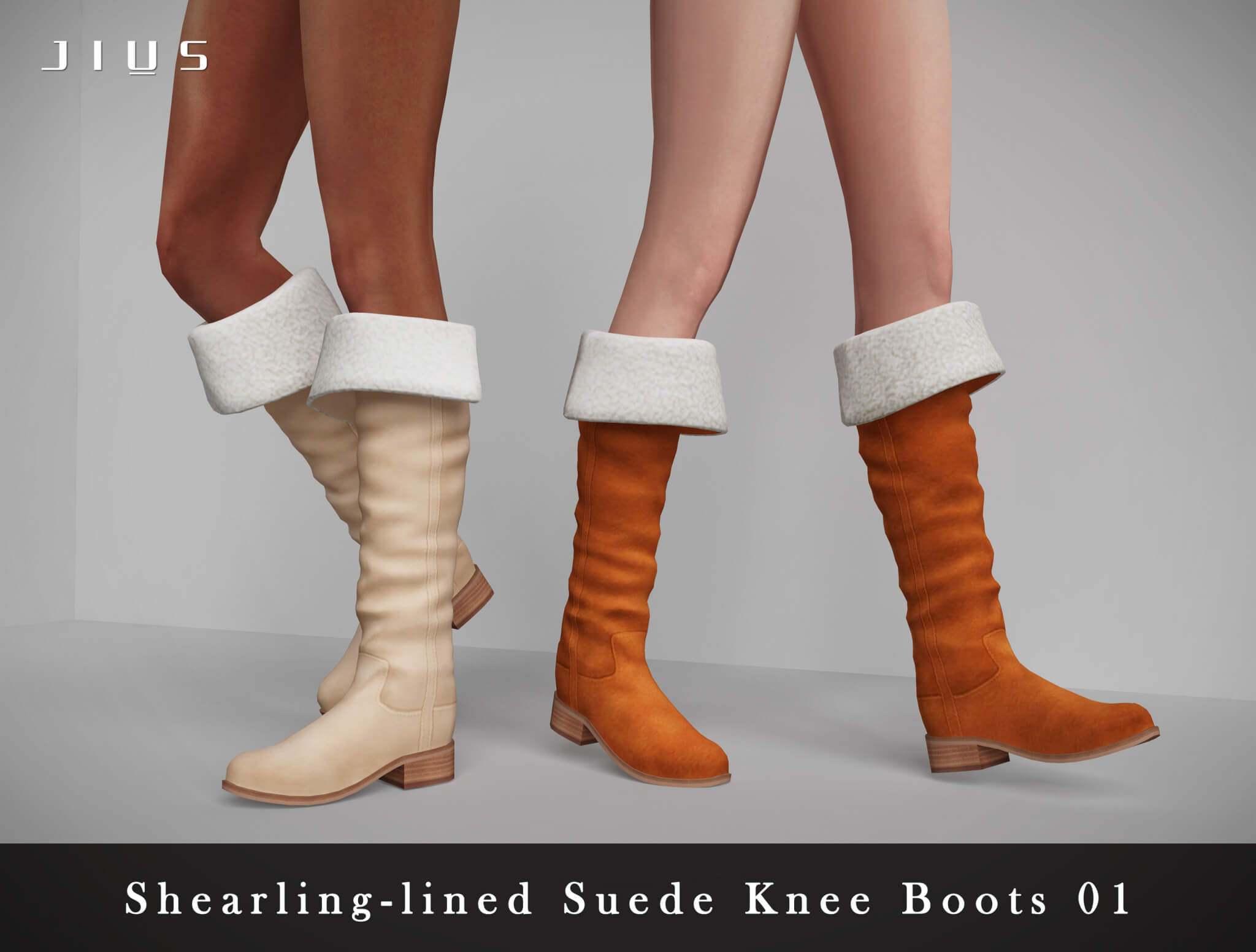 Sims 4 Shearling-lined Suede Knee Boots 01 | The Sims Book