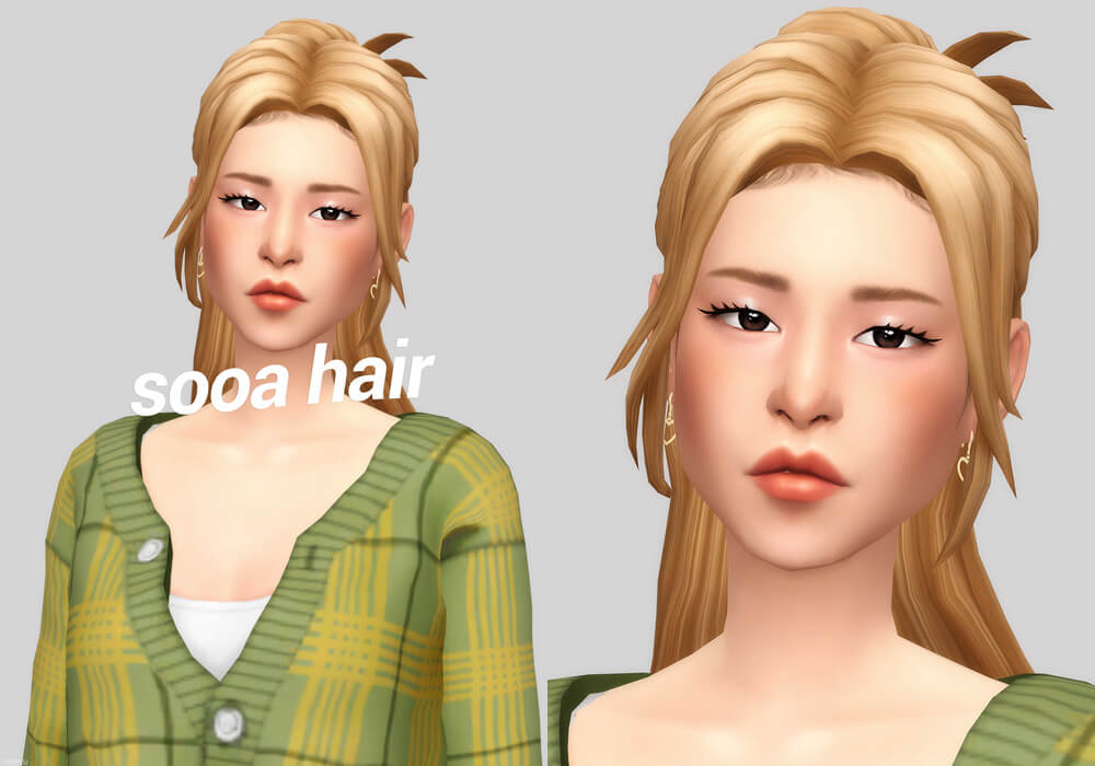 Sims 4 sooa hair female teen elder | The Sims Book