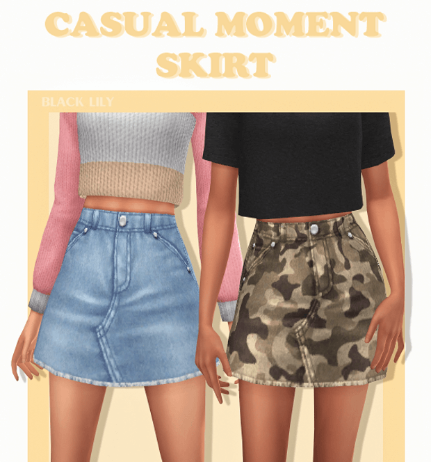 Sims 4 casual moment skirt by black lily | The Sims Book