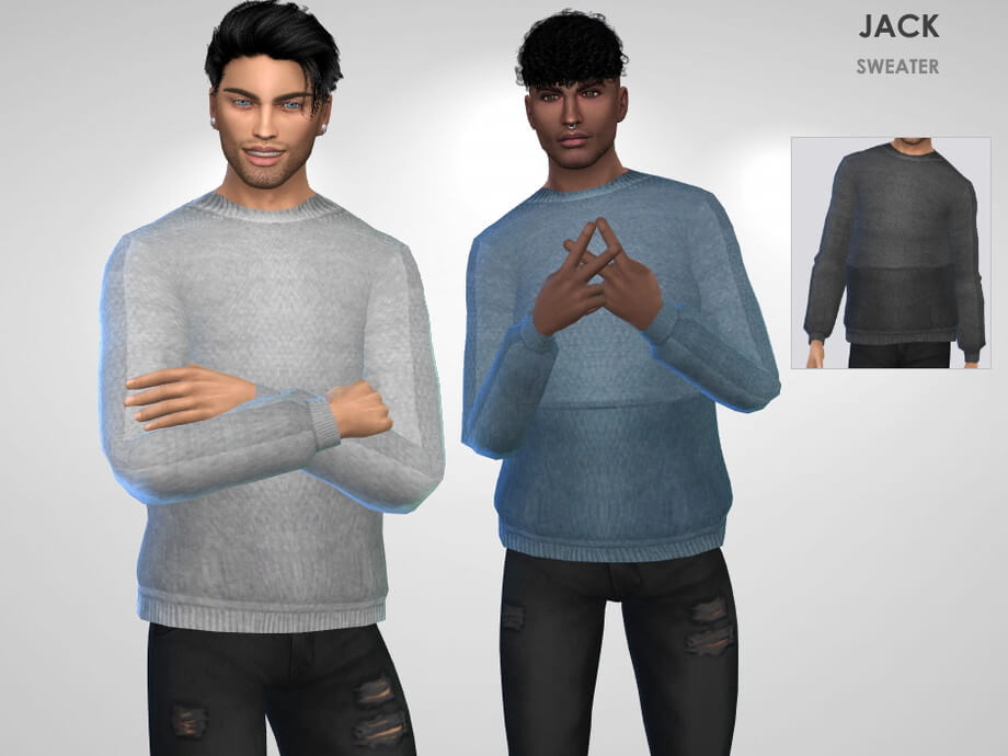 Sims 4 Jack Sweater by Puresim at TSR | The Sims Book