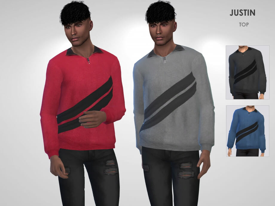 Sims 4 Justin Top by Puresim at TSR | The Sims Book