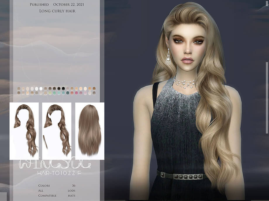 Sims Long Curly Hair By Wingssims From Tsr The Sims Book