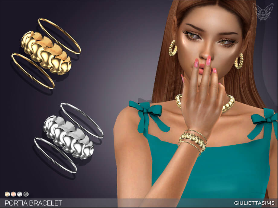 Sims 4 Portia Bracelet Set By Feyona At Tsr The Sims Book