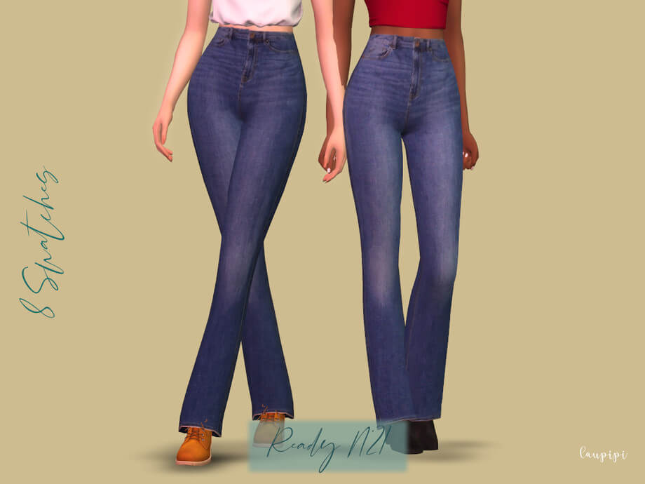 Sims 4 High Waisted Jeans by laupipi | The Sims Book