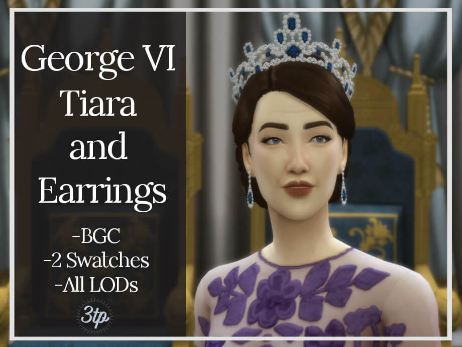 Sims 4 George Vi Set Tiara And Earrings The Sims Book