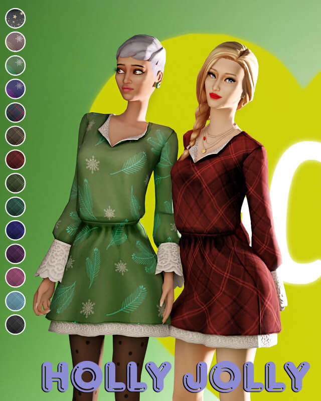 Sims 4 Holly Jolly Maxis match dress | The Sims Book