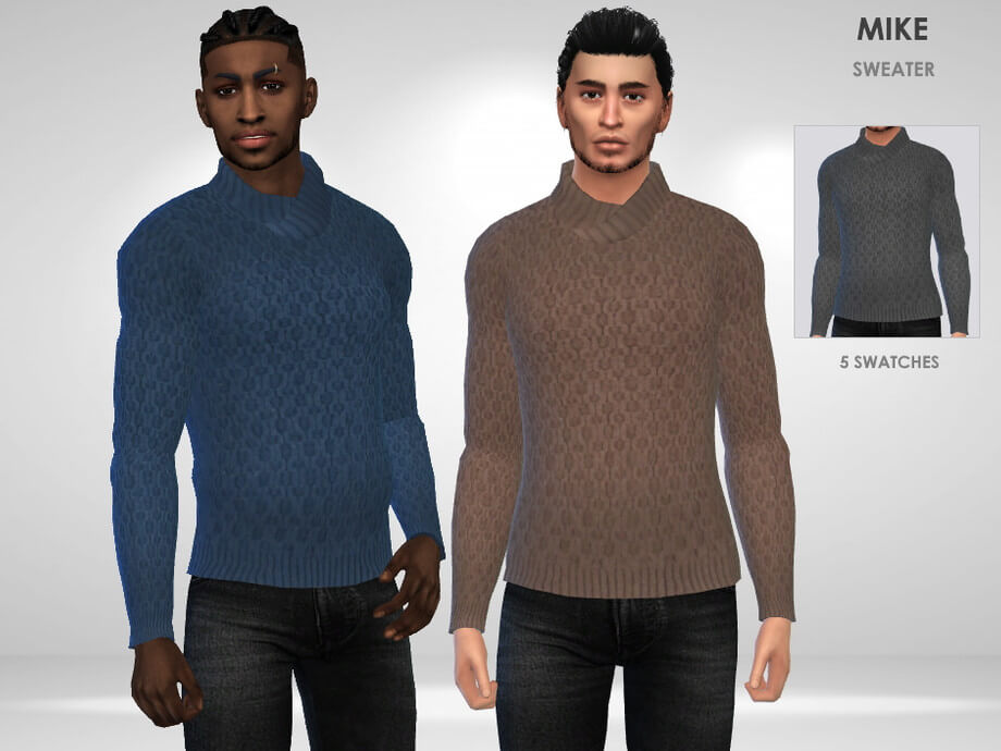 Sims 4 Mike Sweater by Puresim at TSR | The Sims Book
