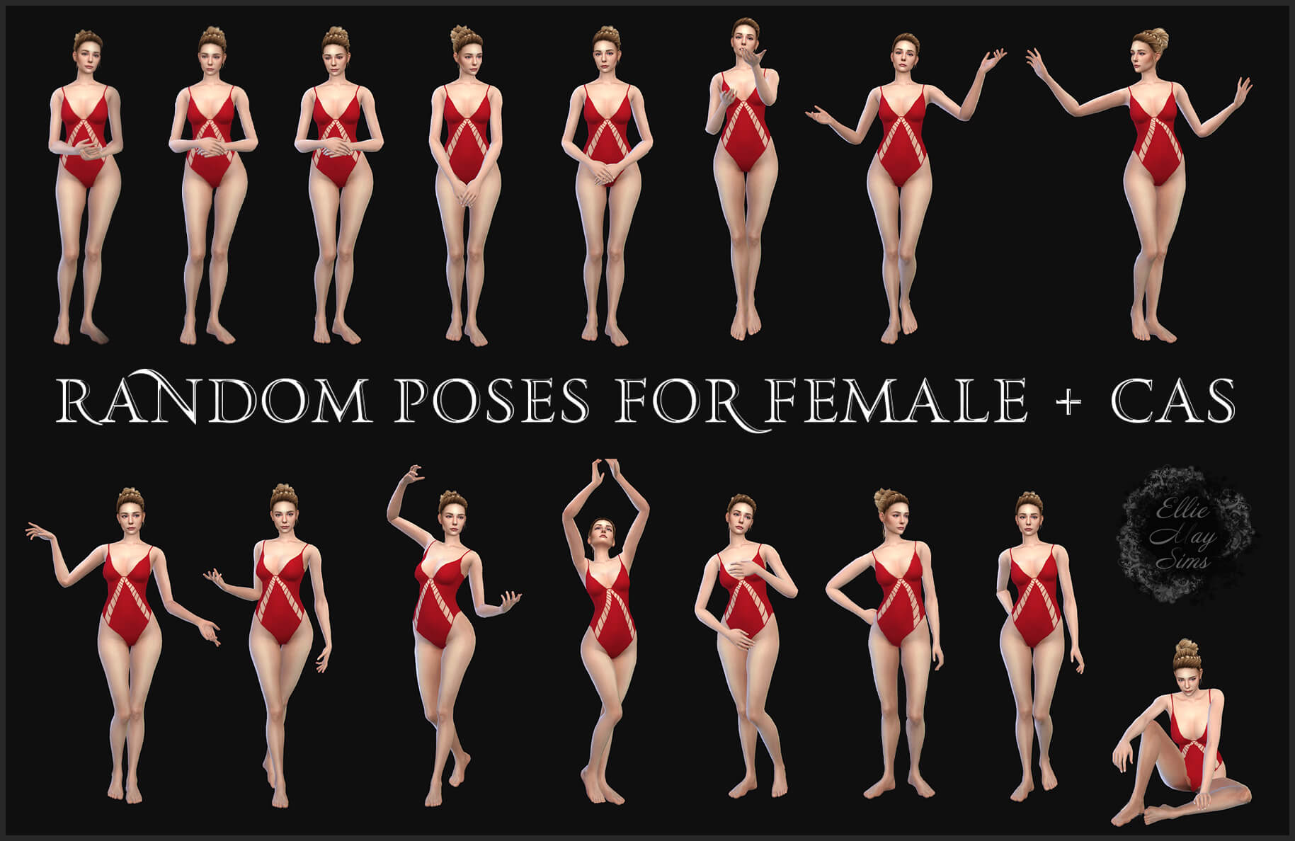The Sims 4 Random Poses For Female Cas 15 Poses The Sims Book 