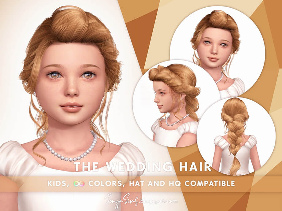 The Sims 4 The Wedding Hair KIDS by SonyaSimsCC | The Sims Book
