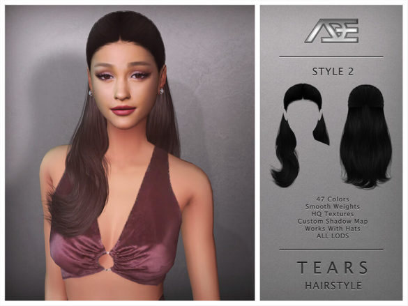 The Sims 4 Ade – Tears Hair by Ade_Darma
