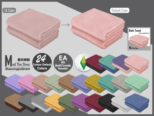 The Sims 4 BaseGame Bath Towels Default 24 Colors