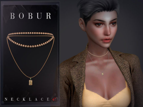 The Sims 4 Double emerald necklace by Bobur3