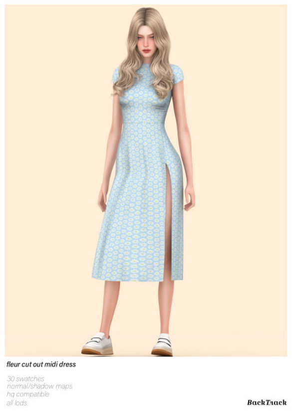 The Sims 4 fleur cut out midi dress