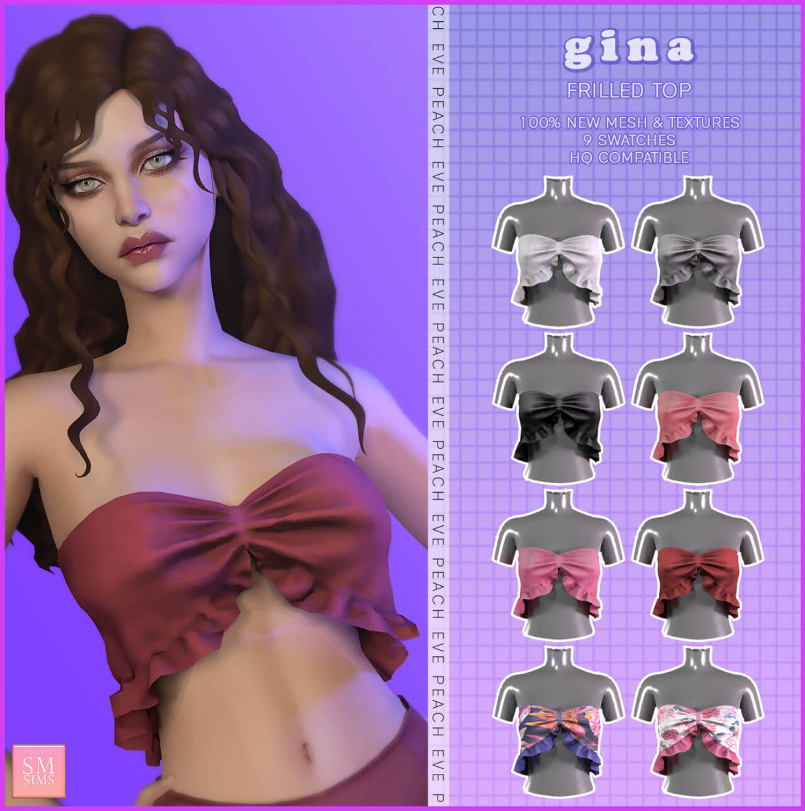 The Sims 4 gina frilled top
