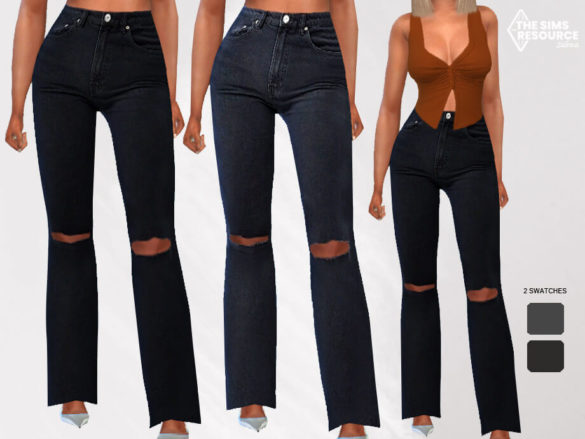 New Style High Waisted Ripped Mom Jeans