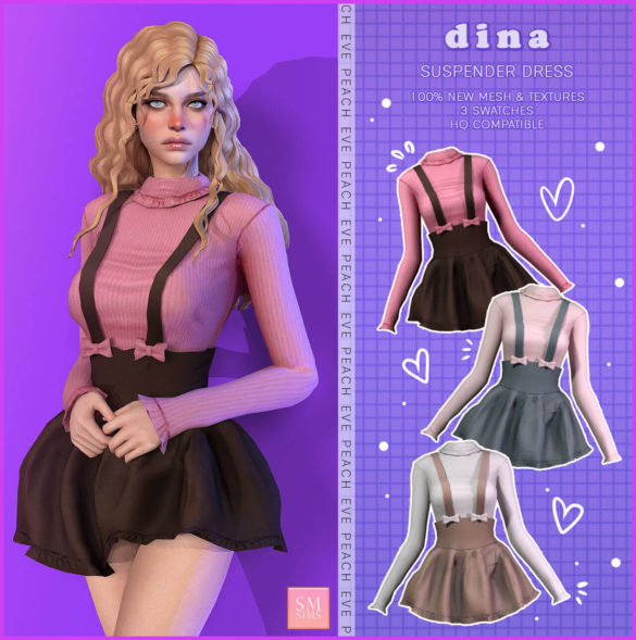 The Sims 4 PEACH REWARD | Dina Dress | The Sims Book
