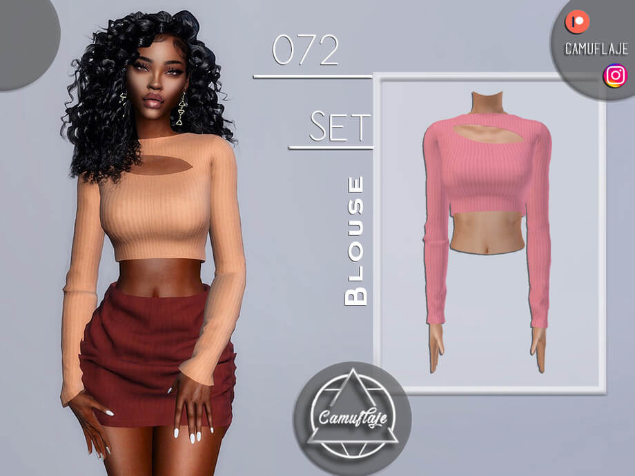 The Sims 4 SET 072 – Blouse by Camuflaje | The Sims Book
