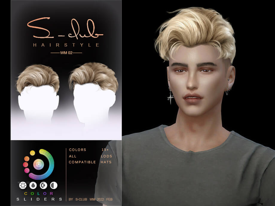 The Sims 4 Short man hair (DAVID) by s-club | The Sims Book