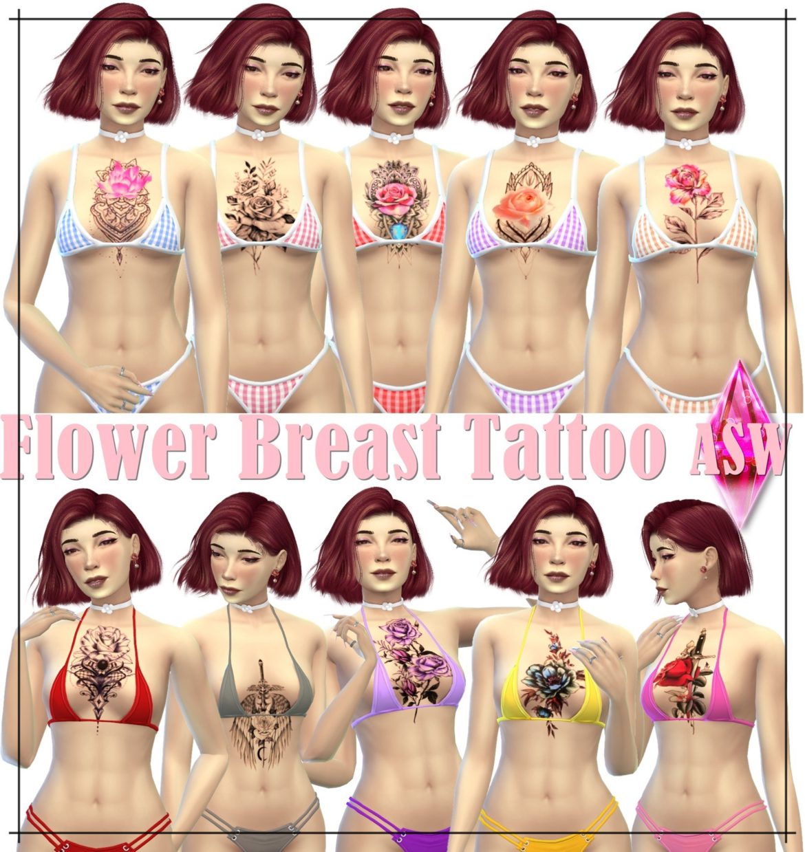 flower beast tattoos mesh by ea recolors