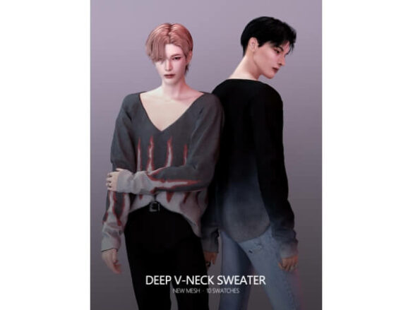 [RONA] Deep V-neck Sweater