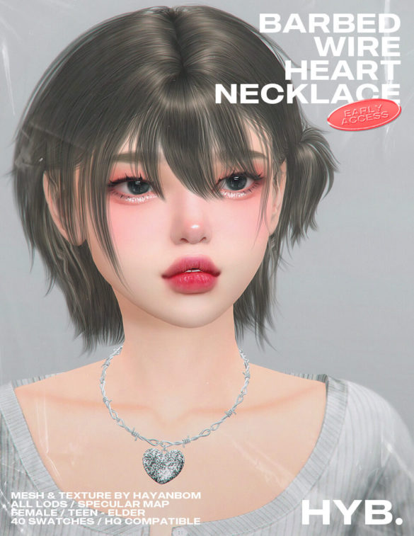 The Sims 4 BARBED WIRE & HEART NECKLACE at Hayanbom