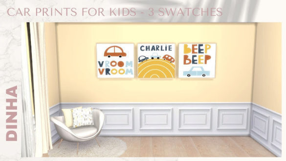 The Sims 4 Car Prints for Kids at Dinha Gamer
