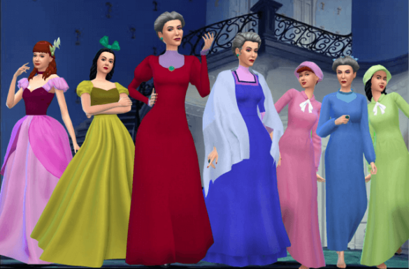 The Sims 4 cinderella stepfamily recolor set