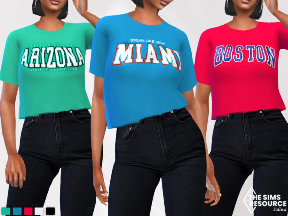 The Sims 4 Cropped New Style Printed Tops by Saliwa at TSR