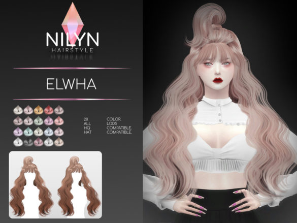 The Sims 4 ELWHA HAIR by Nilyn