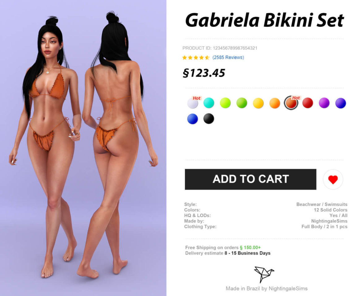 The Sims 4 gabriela bikini set