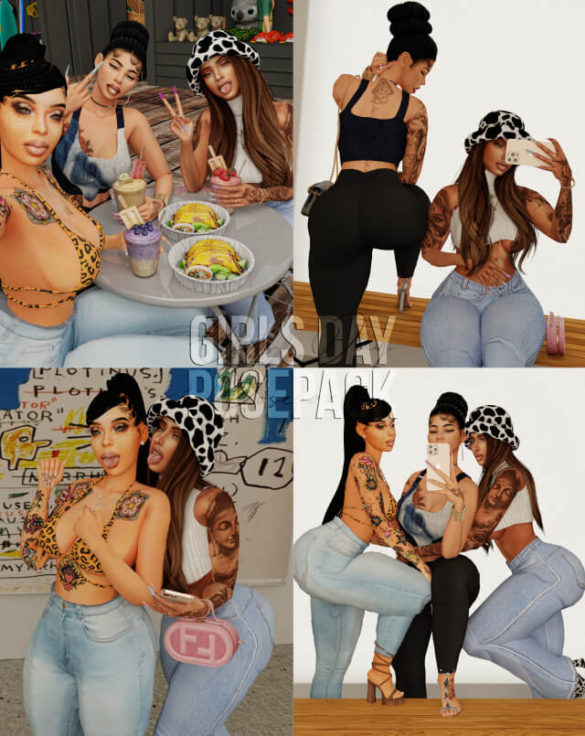 The Sims 4 girls day posepack