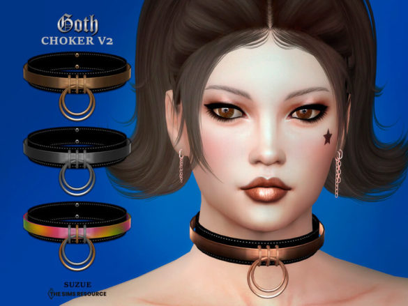 The Sims 4 Goth V2 Choker by Suzue at TSR
