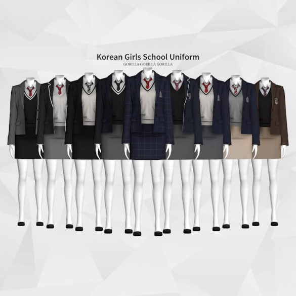 The Sims 4 Korean Girls School Uniform at Gorilla