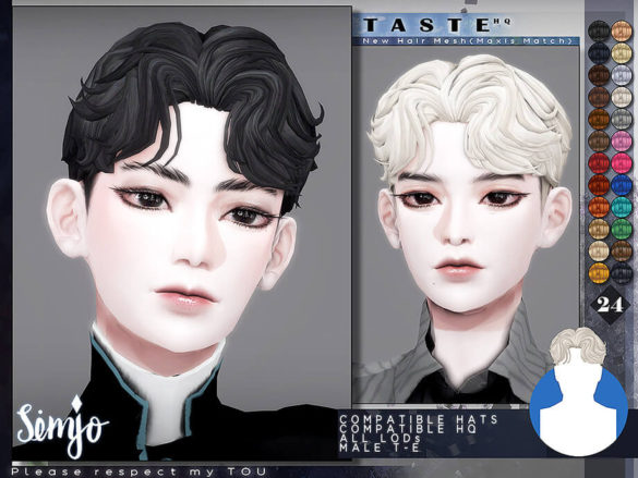 The Sims 4 Male Hair Taste by KIMSimjo at TSR