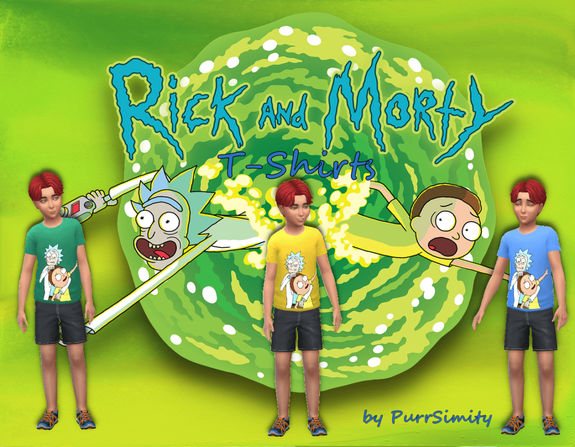 The Sims 4 Rick and Morty T-Shirts for boys