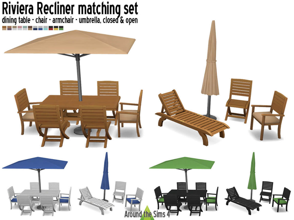 The Sims 4 Riviera recliner matching set at Around the Sims 4