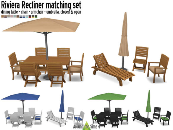 The Sims 4 Riviera recliner matching set at Around the Sims 4