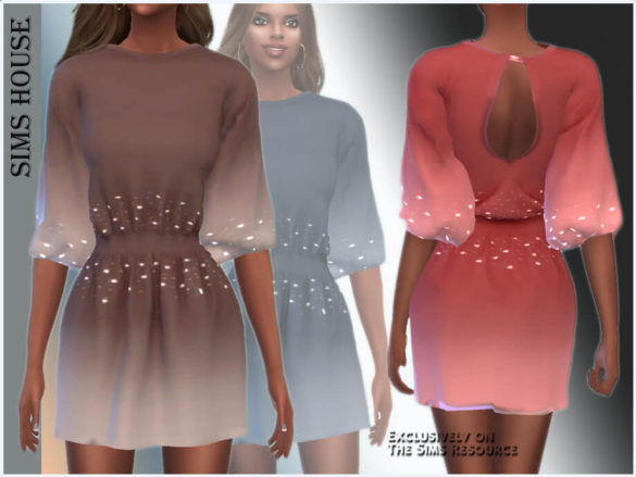 The Sims 4 Short dress with rhinestones by Sims House