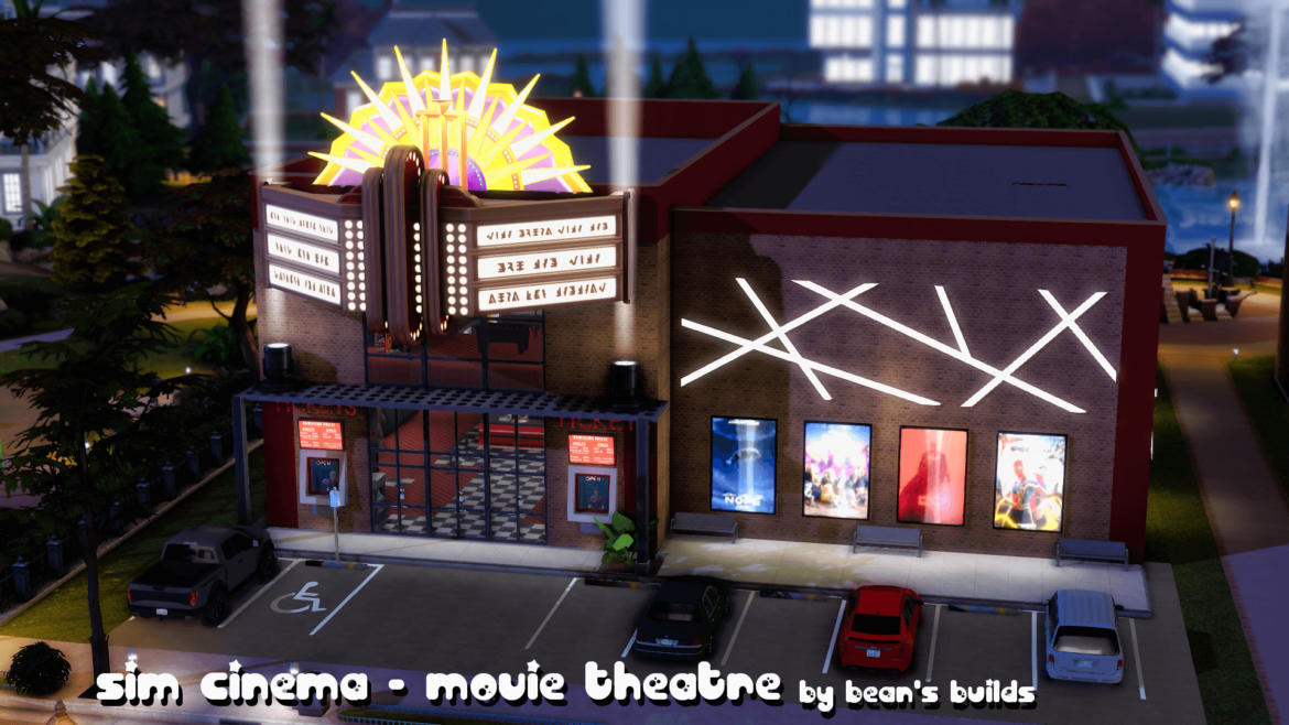 The Sims 4 sim cinema movie theatre